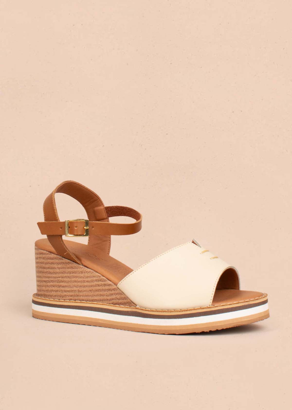 Sandalias color miel con plataforma 104832