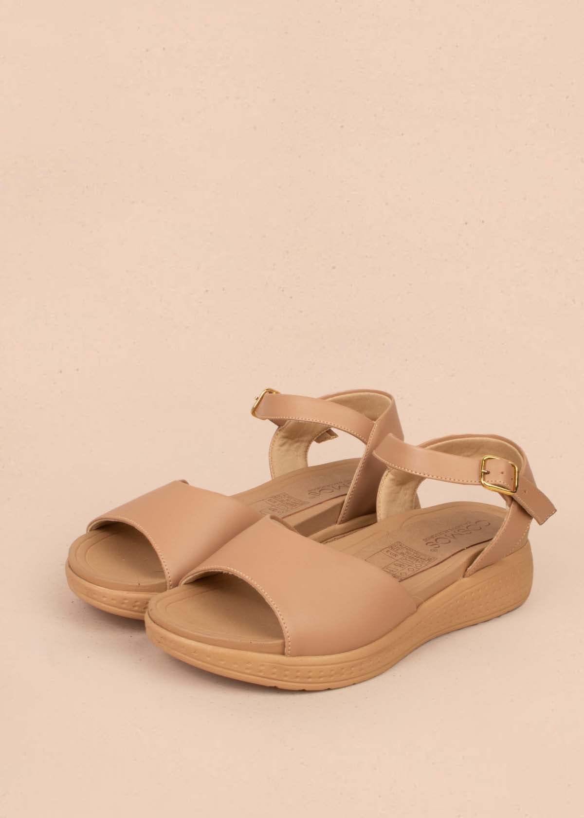 Sandalias color camel con suela confort 104834