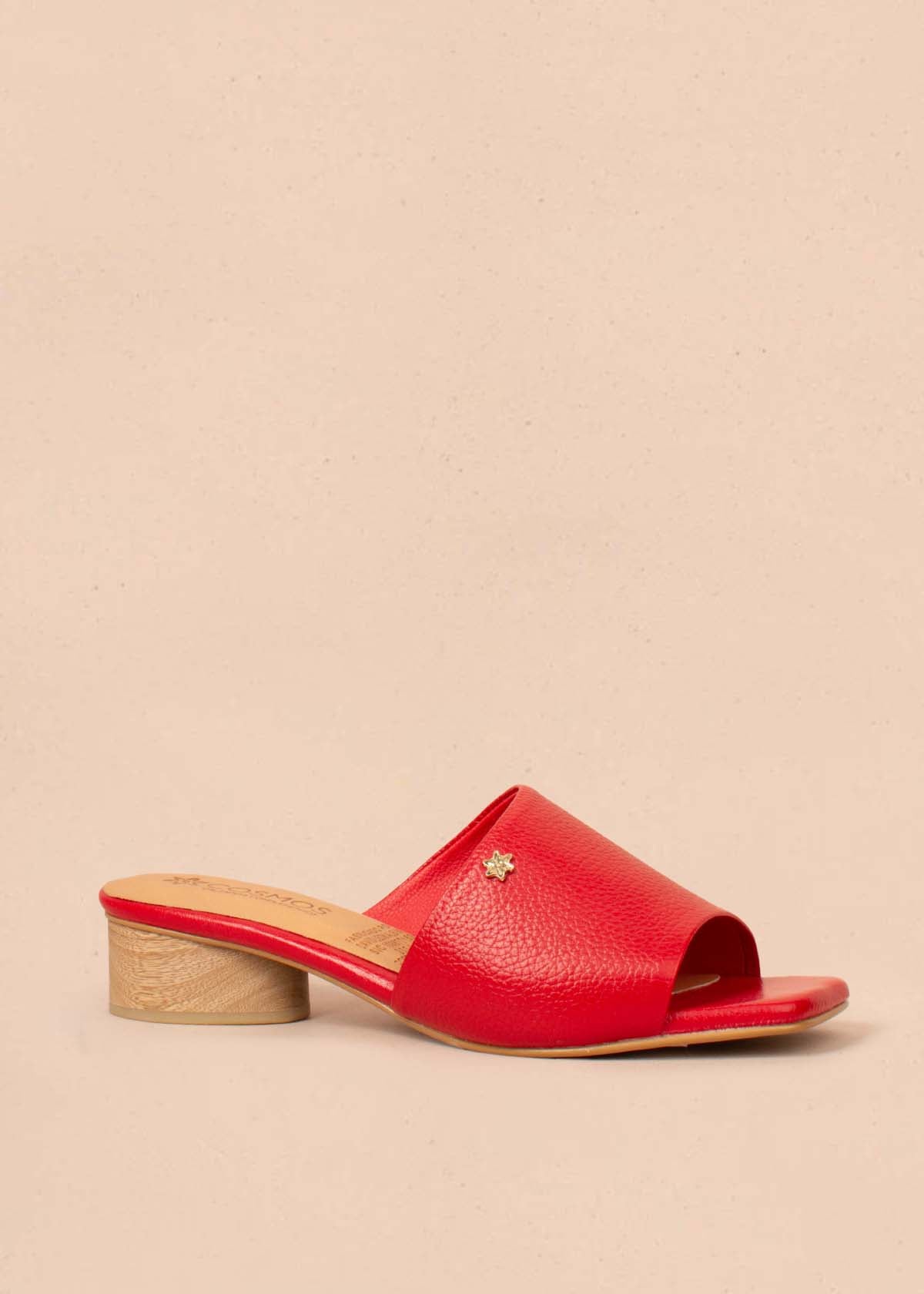 Sandalias en cuero color rojo 104929