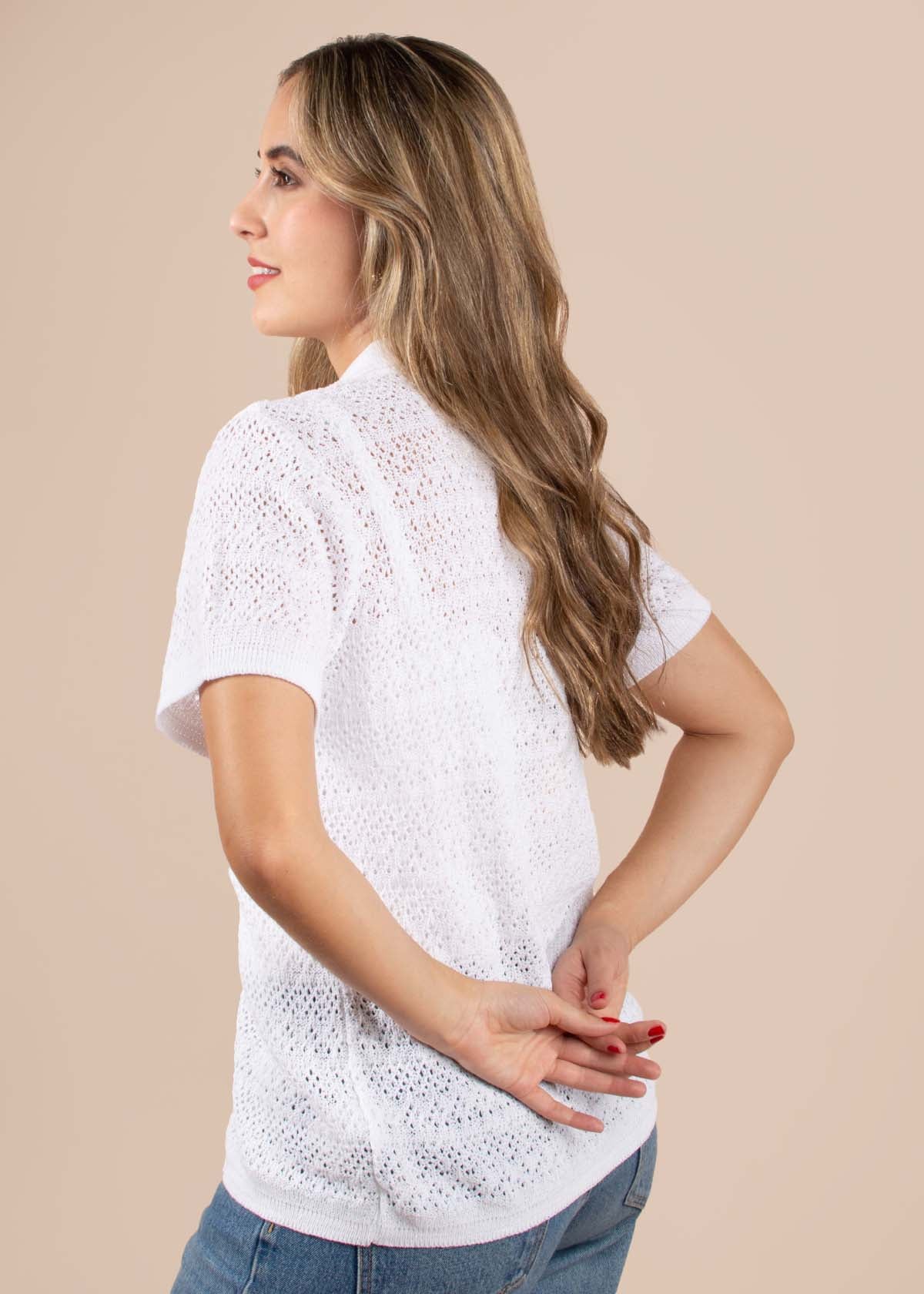 Blusa tejida color blanco 104979