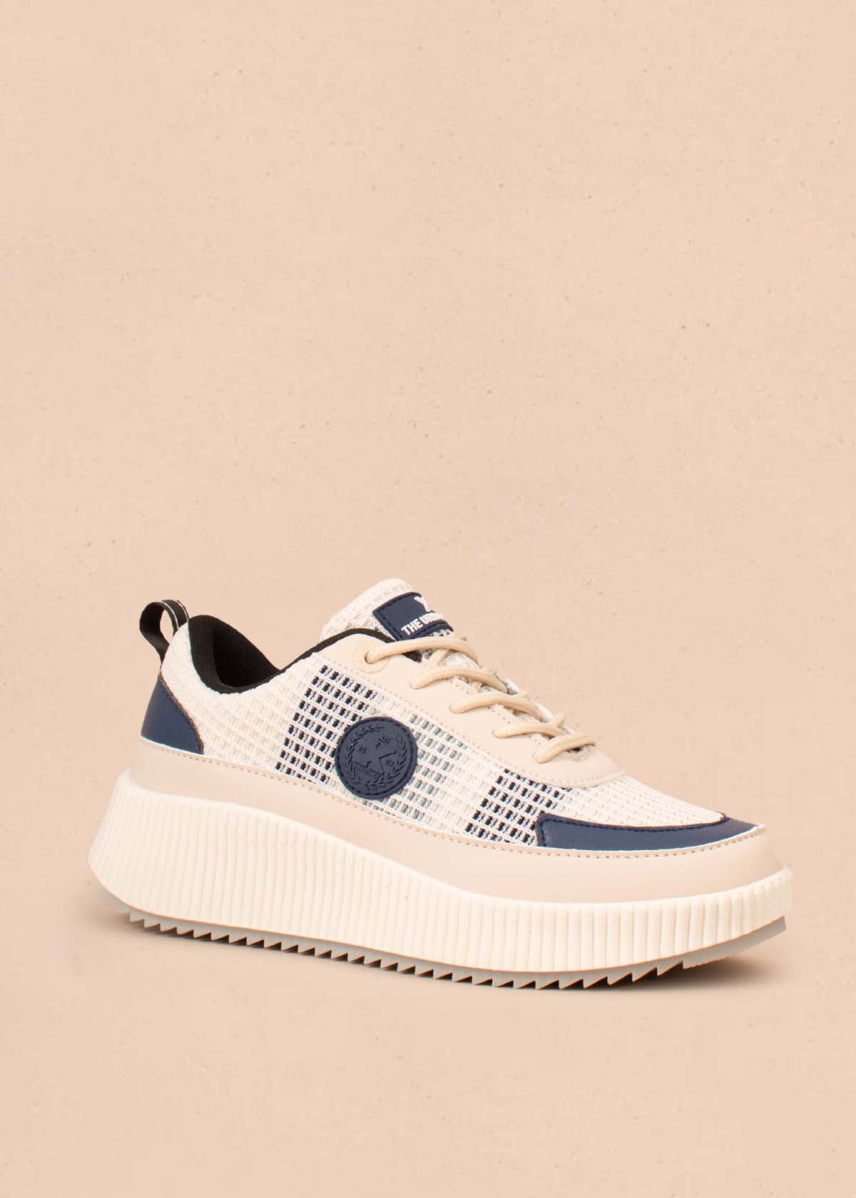 Tenis casuales color azul con malla 105036