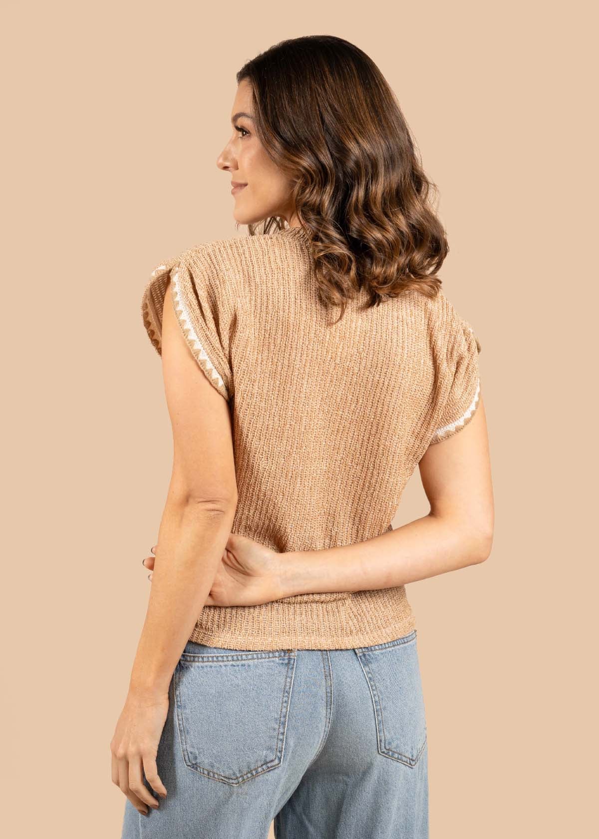 Blusa tejida color camel 105204