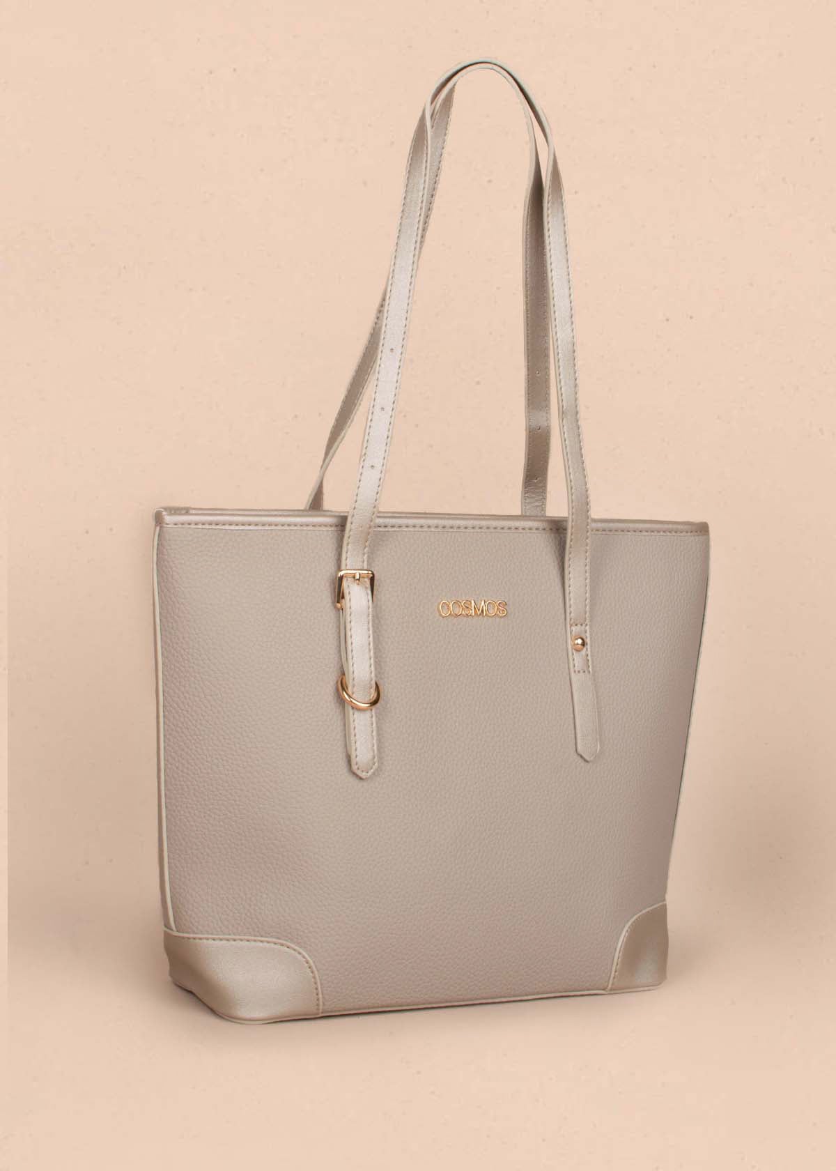 Bolso tipo shoppig color gris 105256