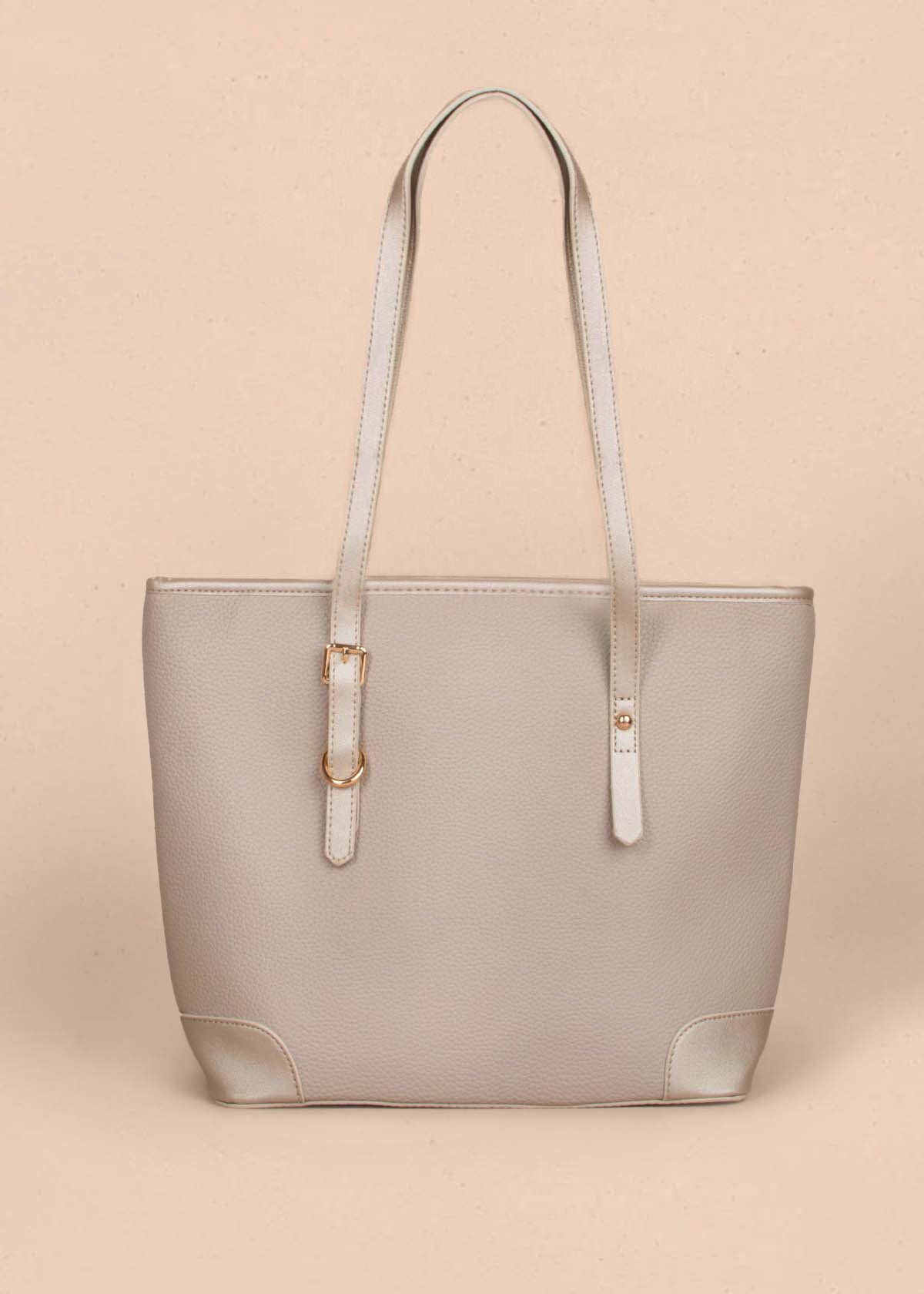 Bolso tipo shoppig color gris 105256