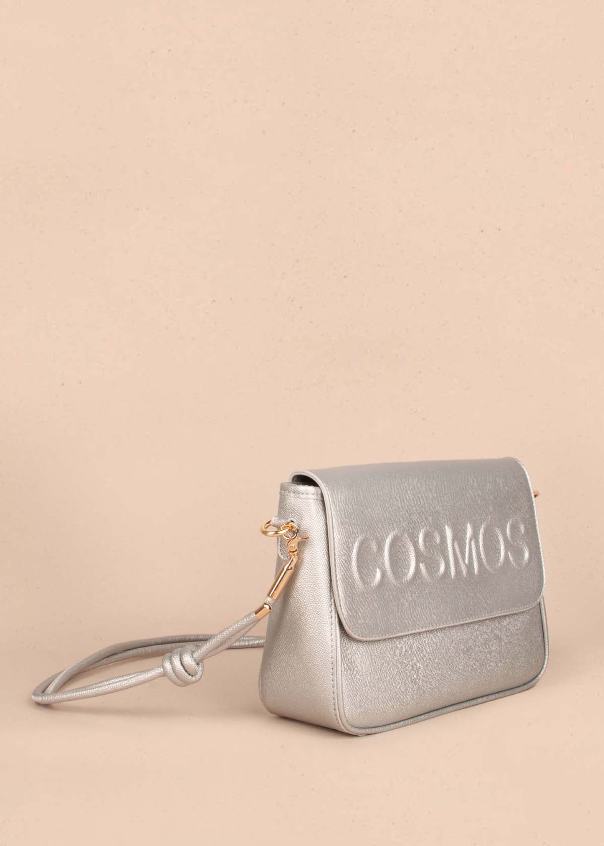 Bolso tipo bandolera color plata 105260