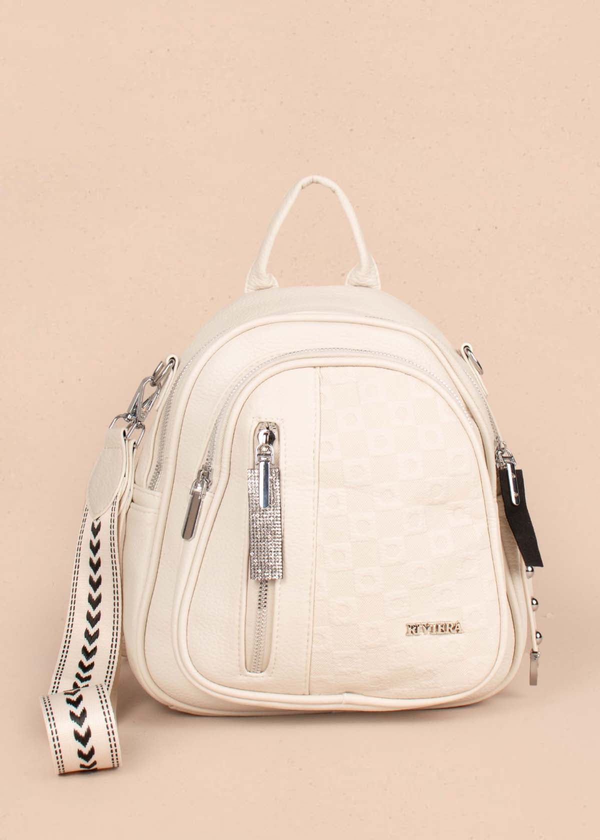 Morral color beige con bolsillo frontal 105295