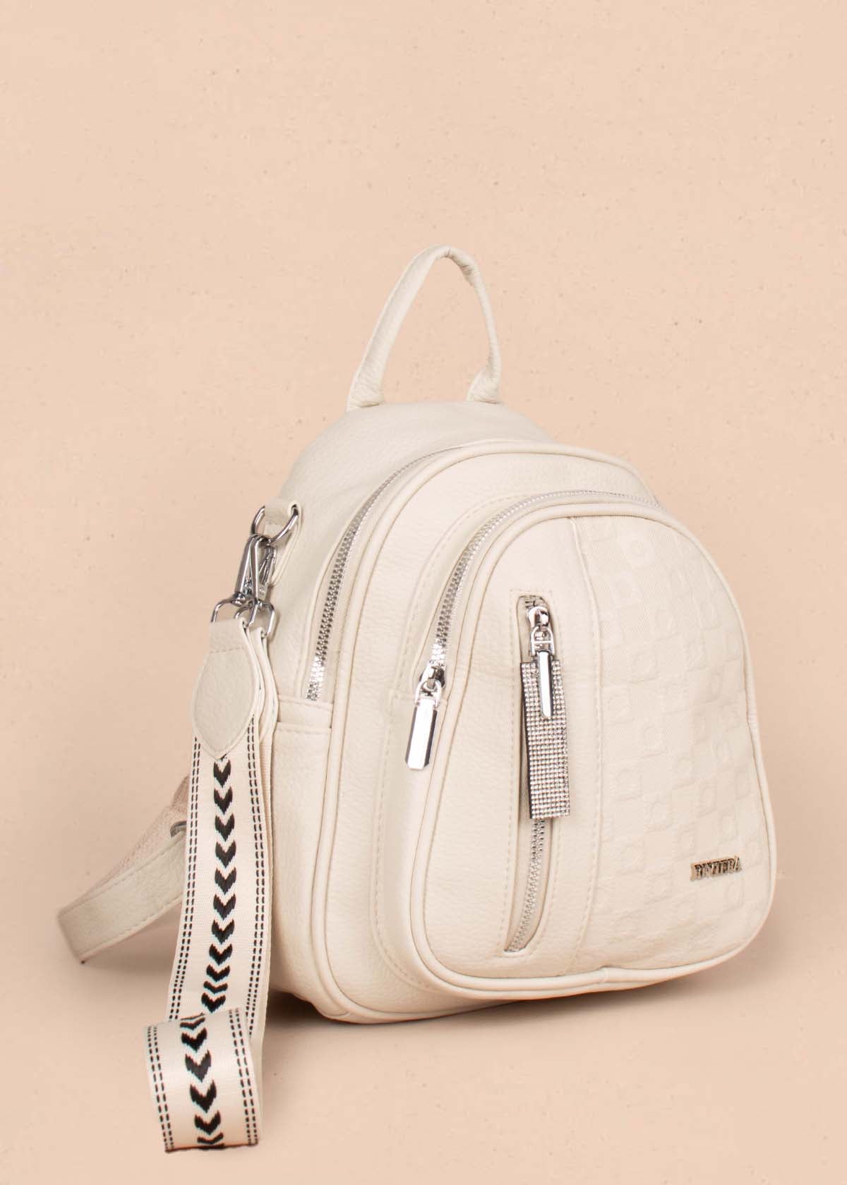 Morral color beige con bolsillo frontal 105295