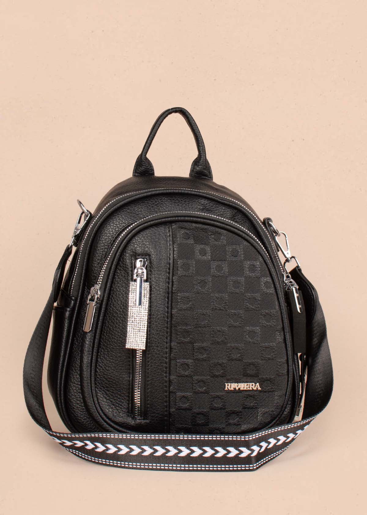 Morral color negro con bolsillo frontal 105295