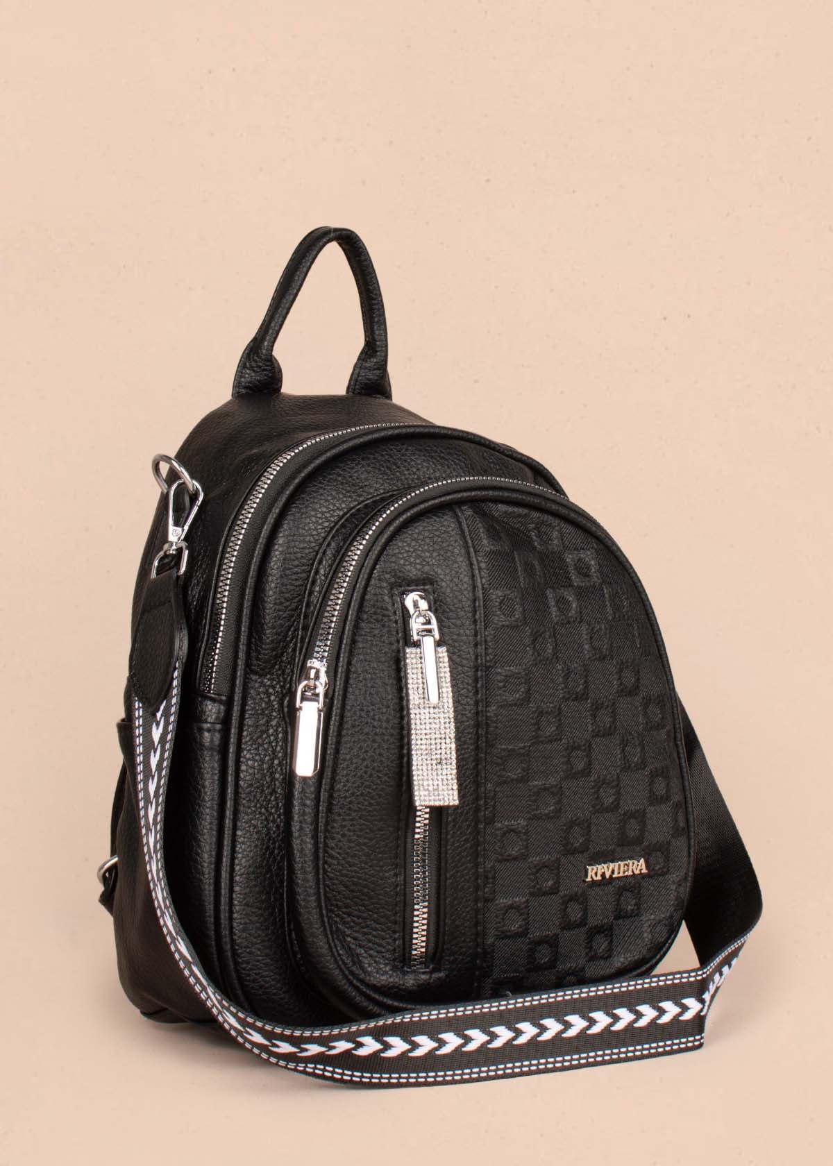 Morral color negro con bolsillo frontal 105295