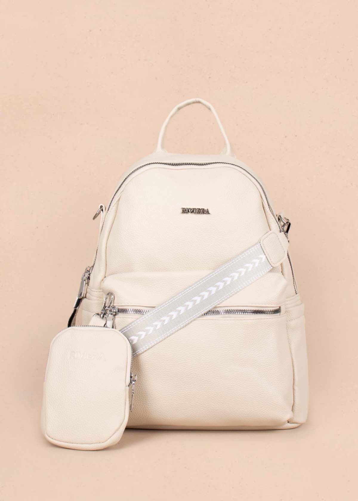 Morral color crema con monedero 105296