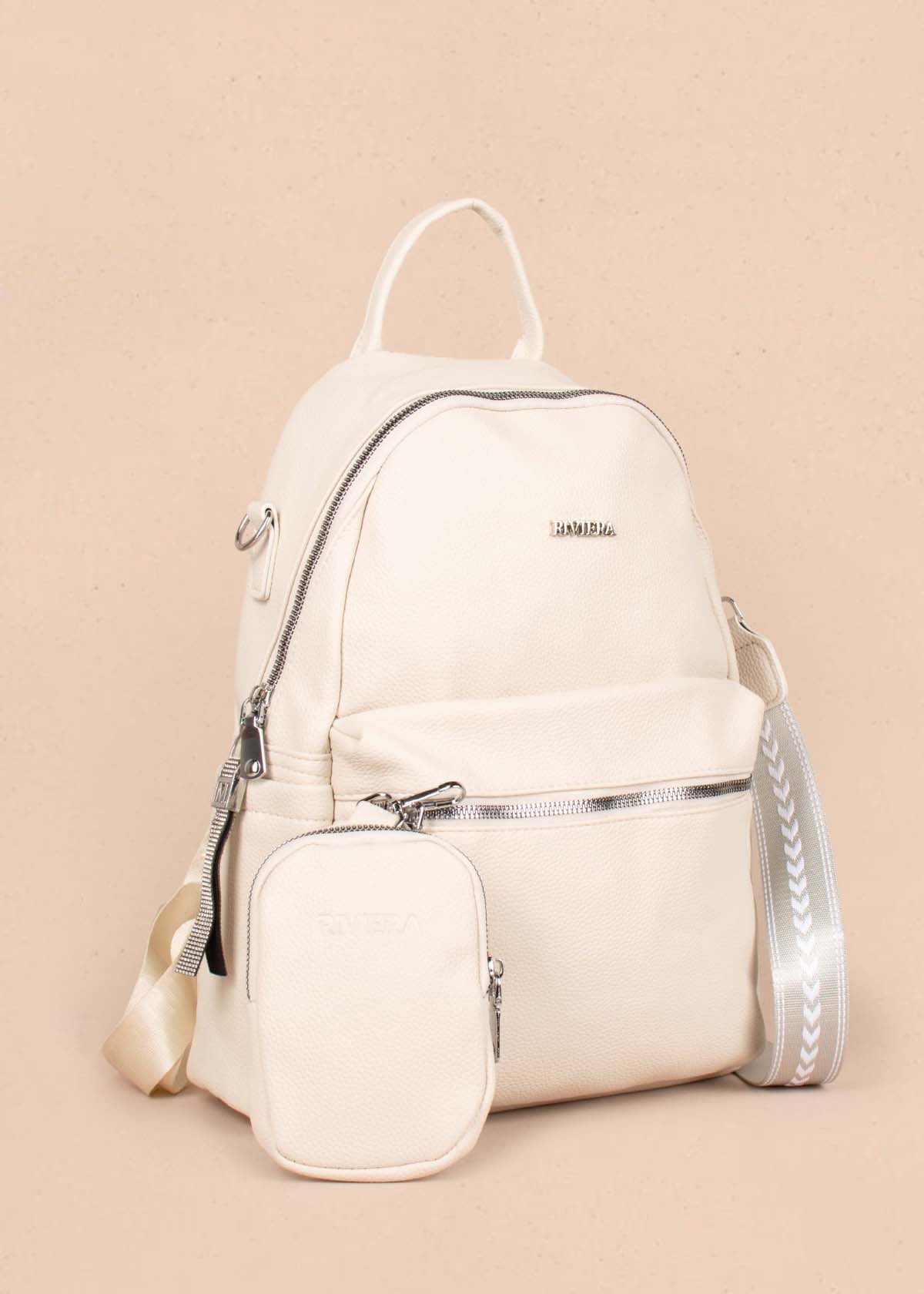 Morral color crema con monedero 105296