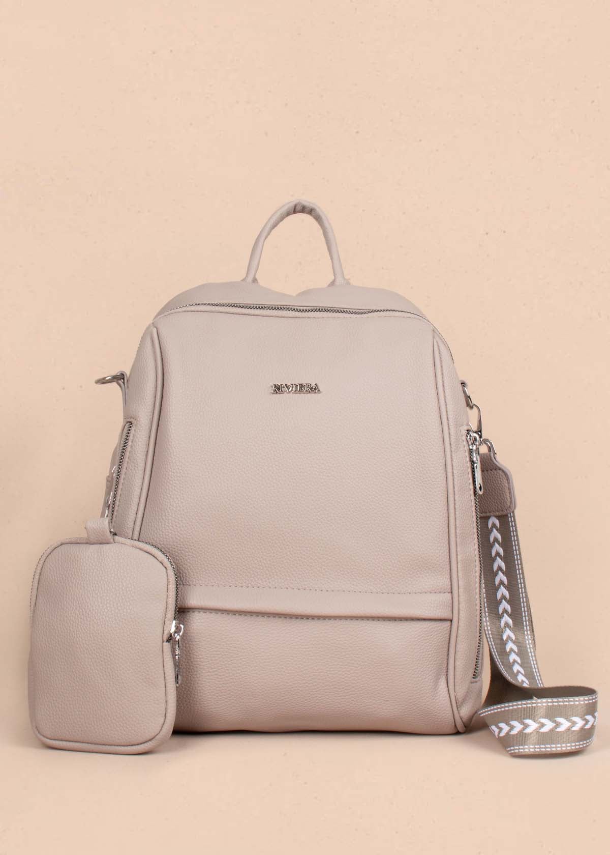 Morral color taupe con monedero 105297