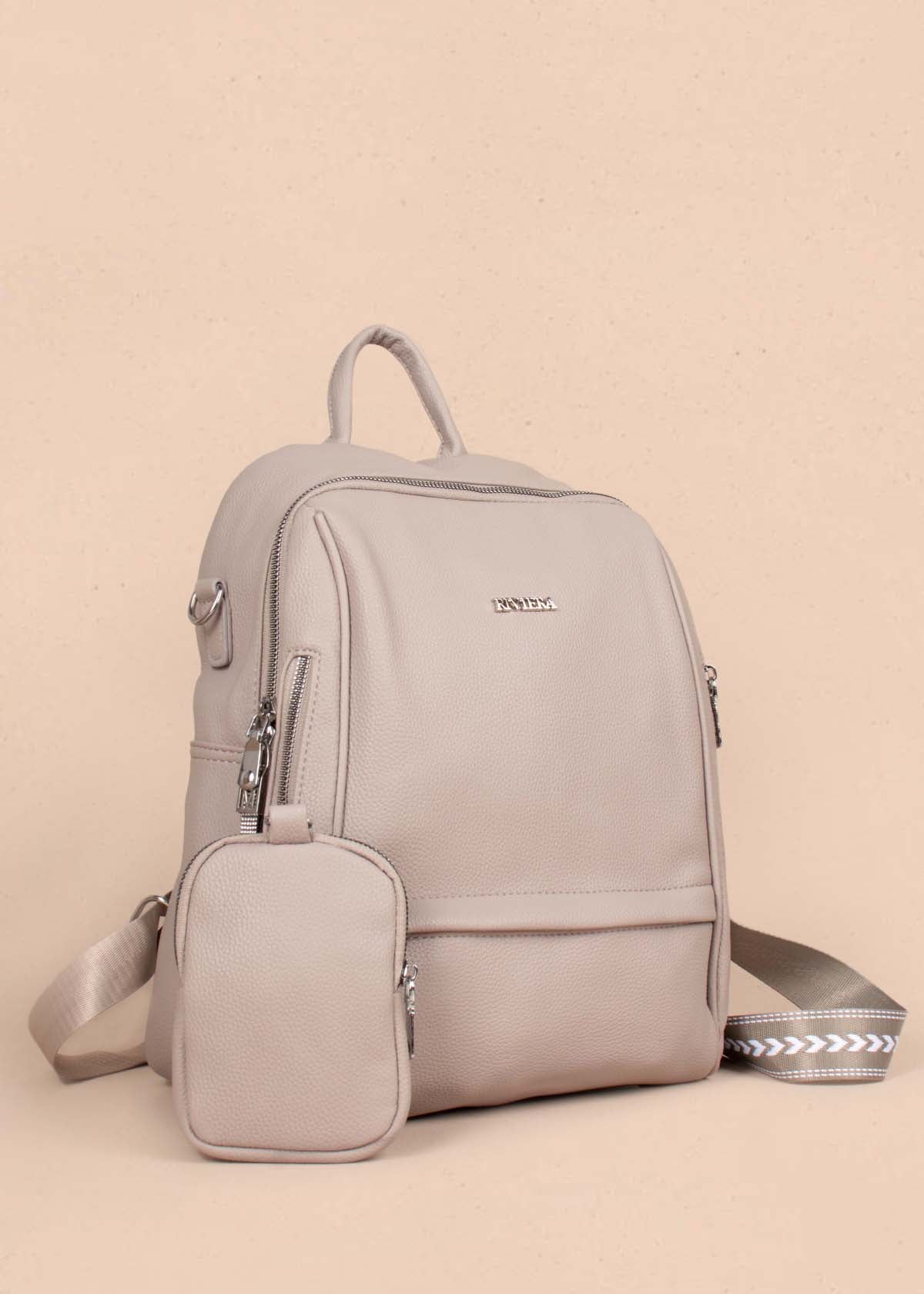 Morral color taupe con monedero 105297