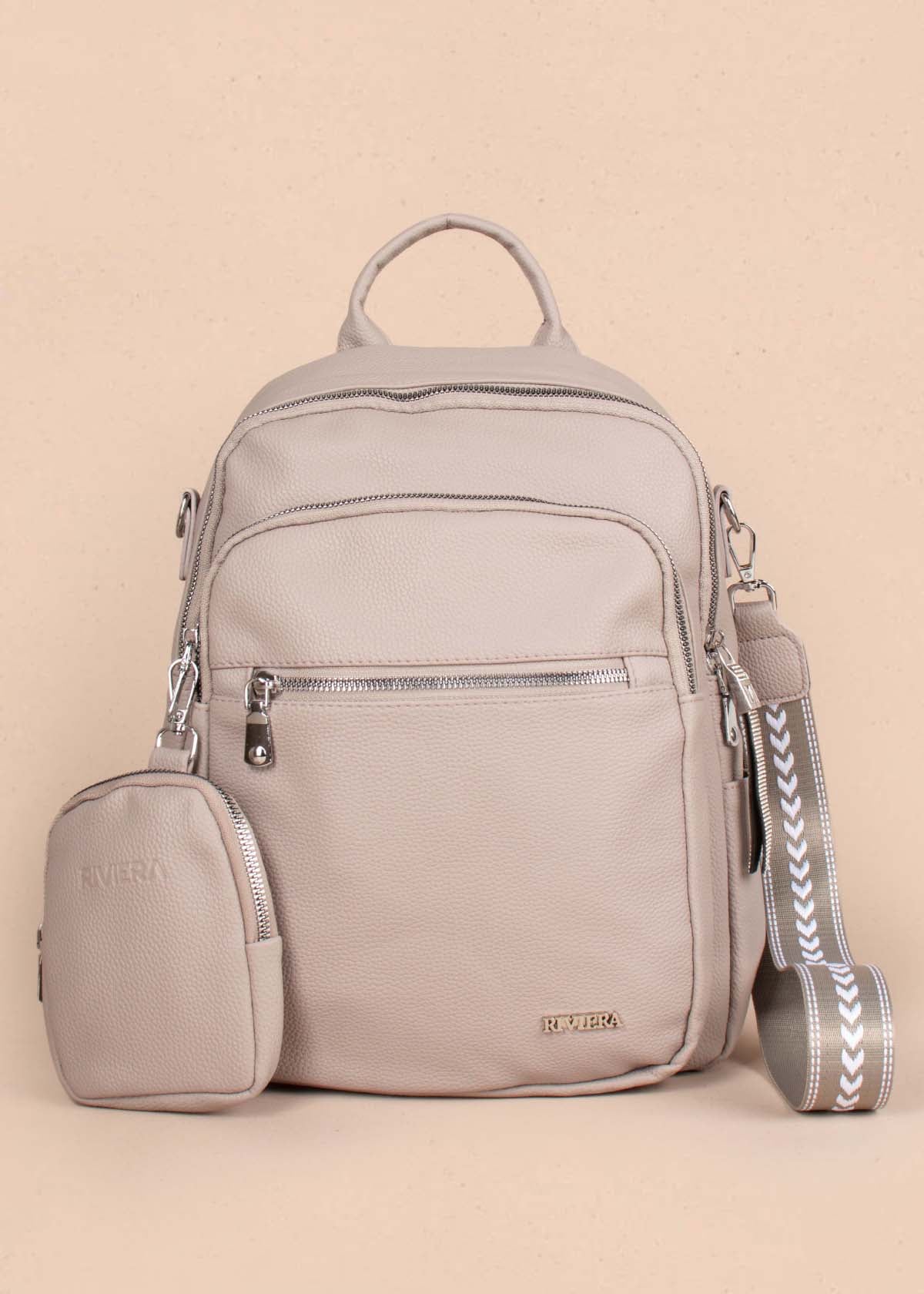 Morral color taupe con monedero 105298