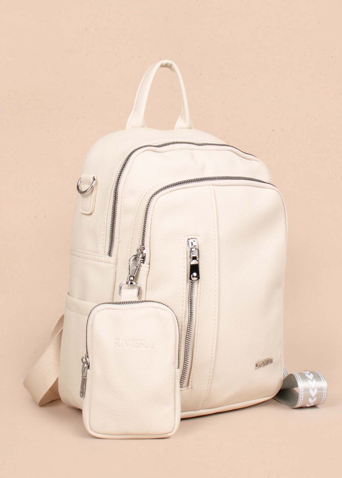 Morral color crema con monedero 105299