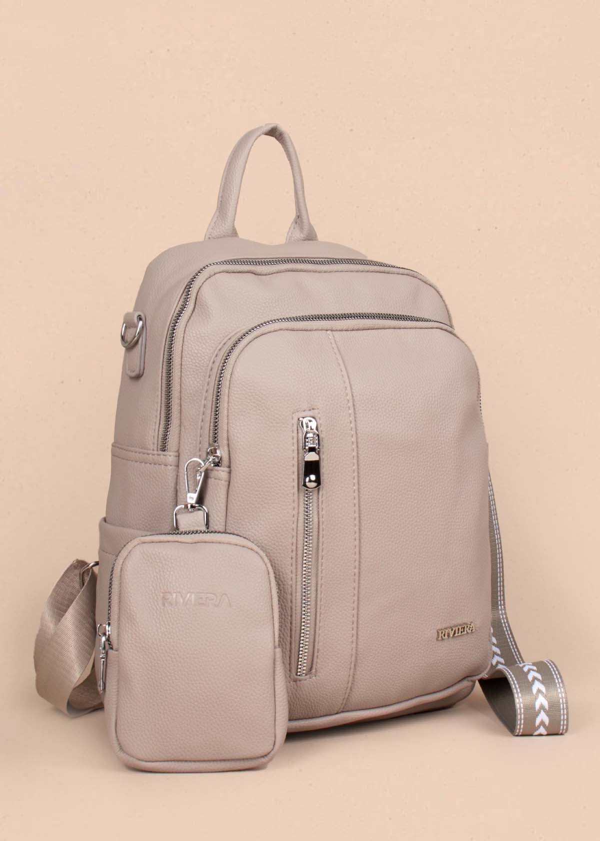 Morral color taupe con monedero 105299