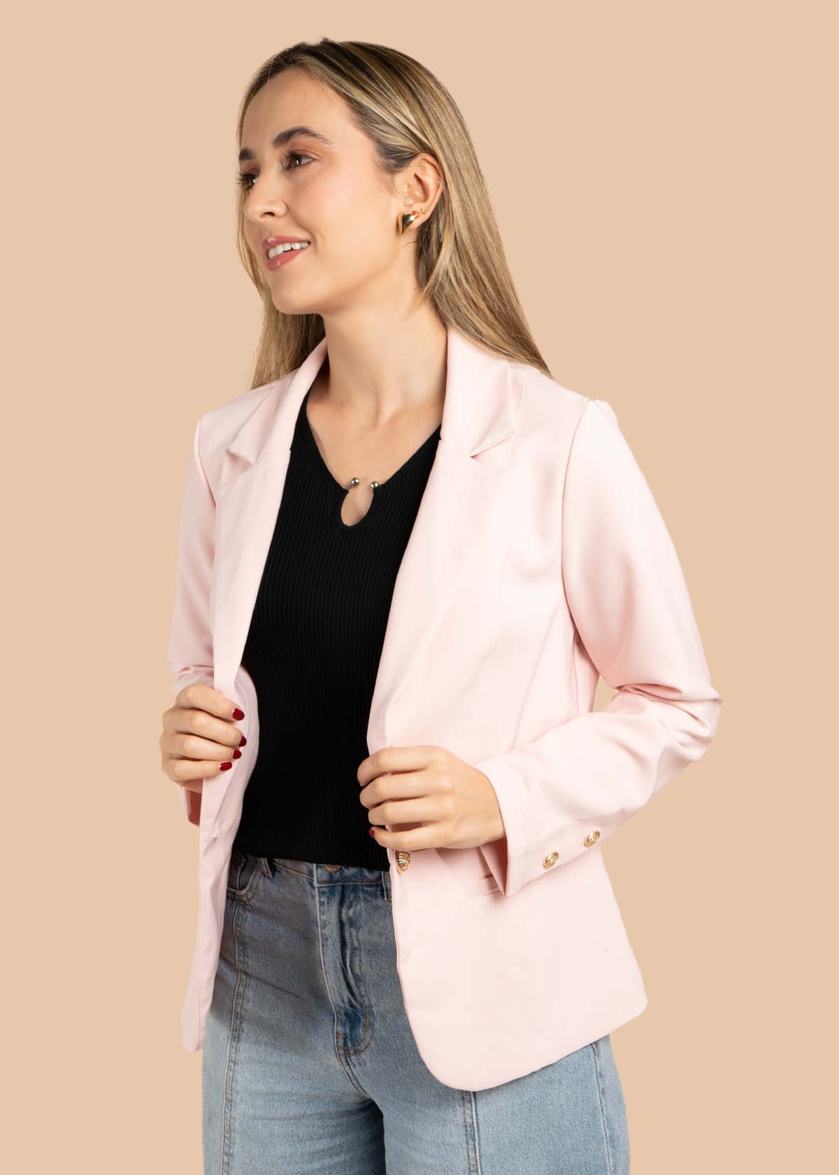 Blazer clásico color rosado 105500