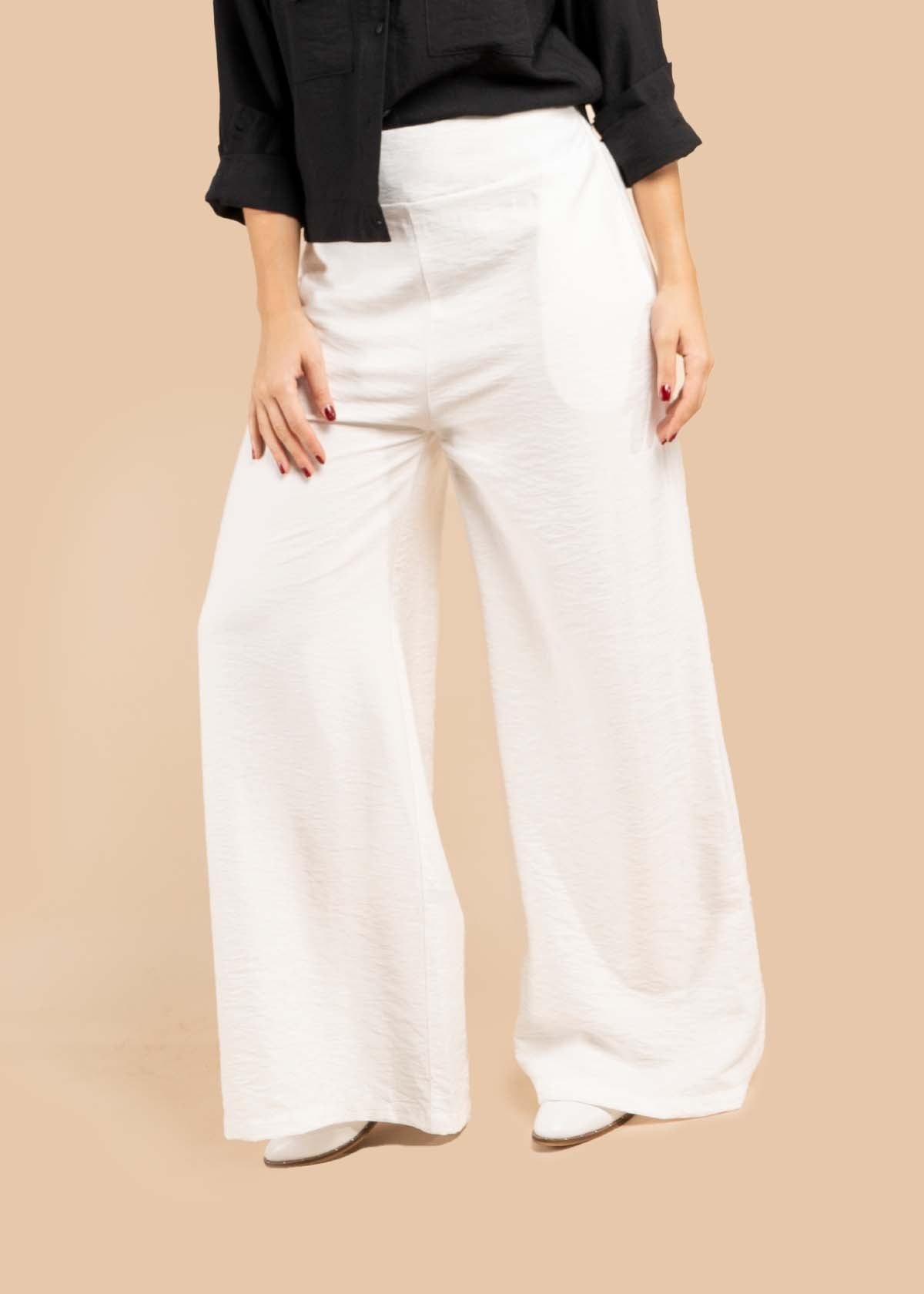 Pantalón color blanco con resorte en cintura 105533