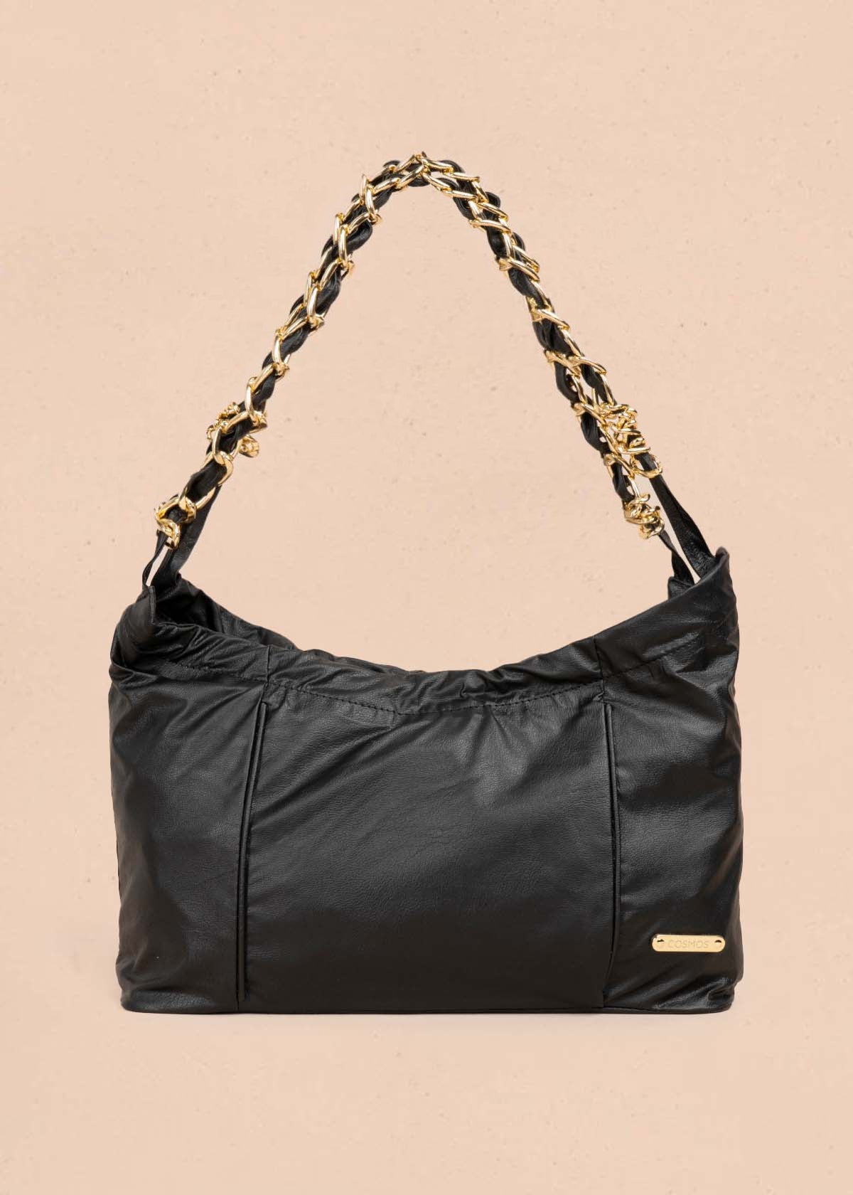 Bolso cartera color negro con cadena 105566