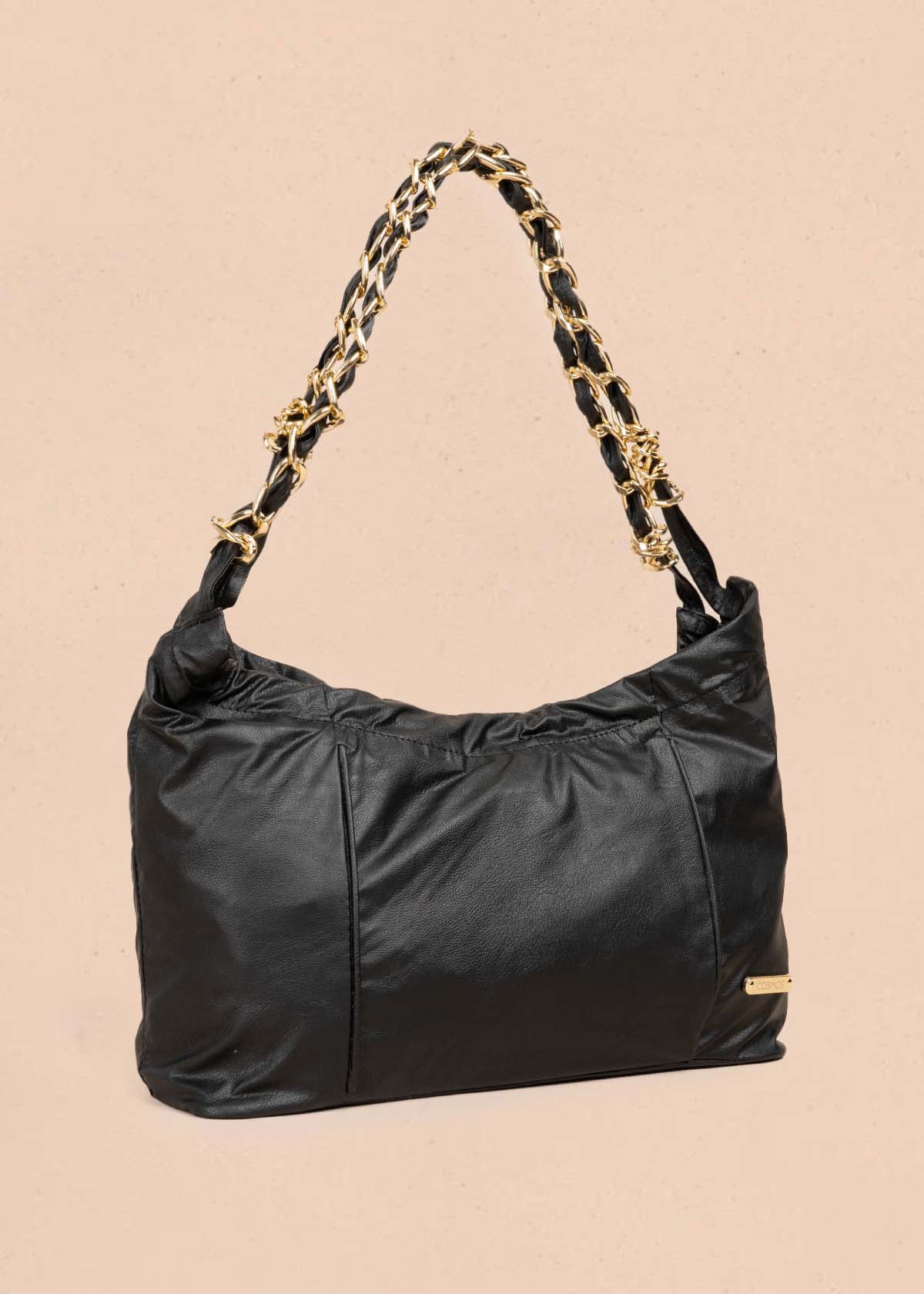 Bolso cartera color negro con cadena 105566