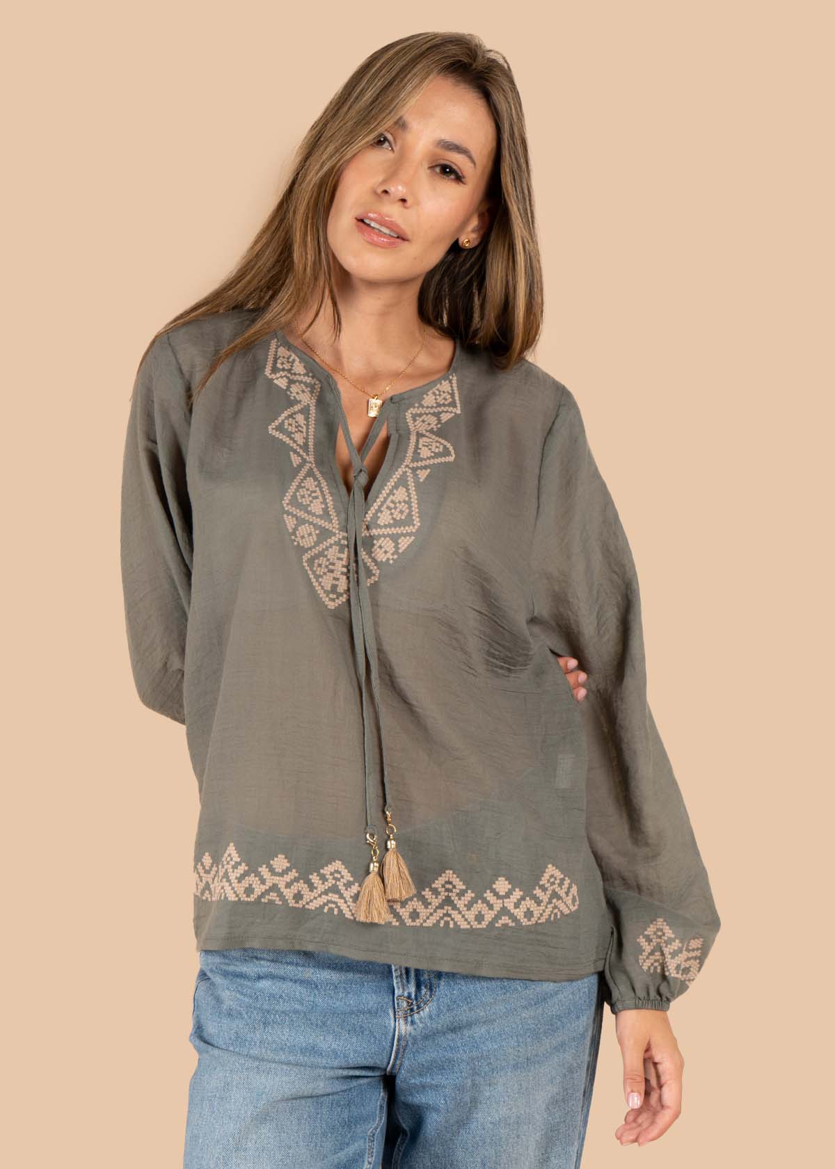 Blusa color verde 105605