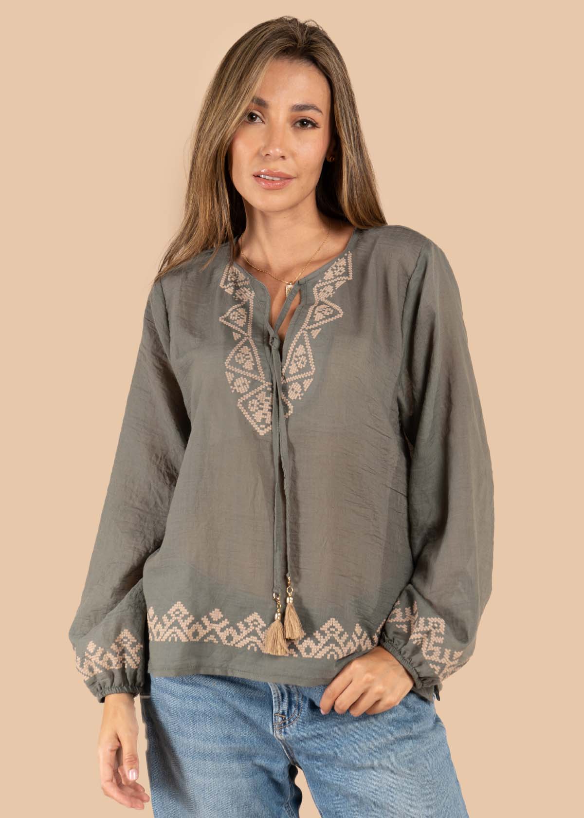 Blusa color verde 105605
