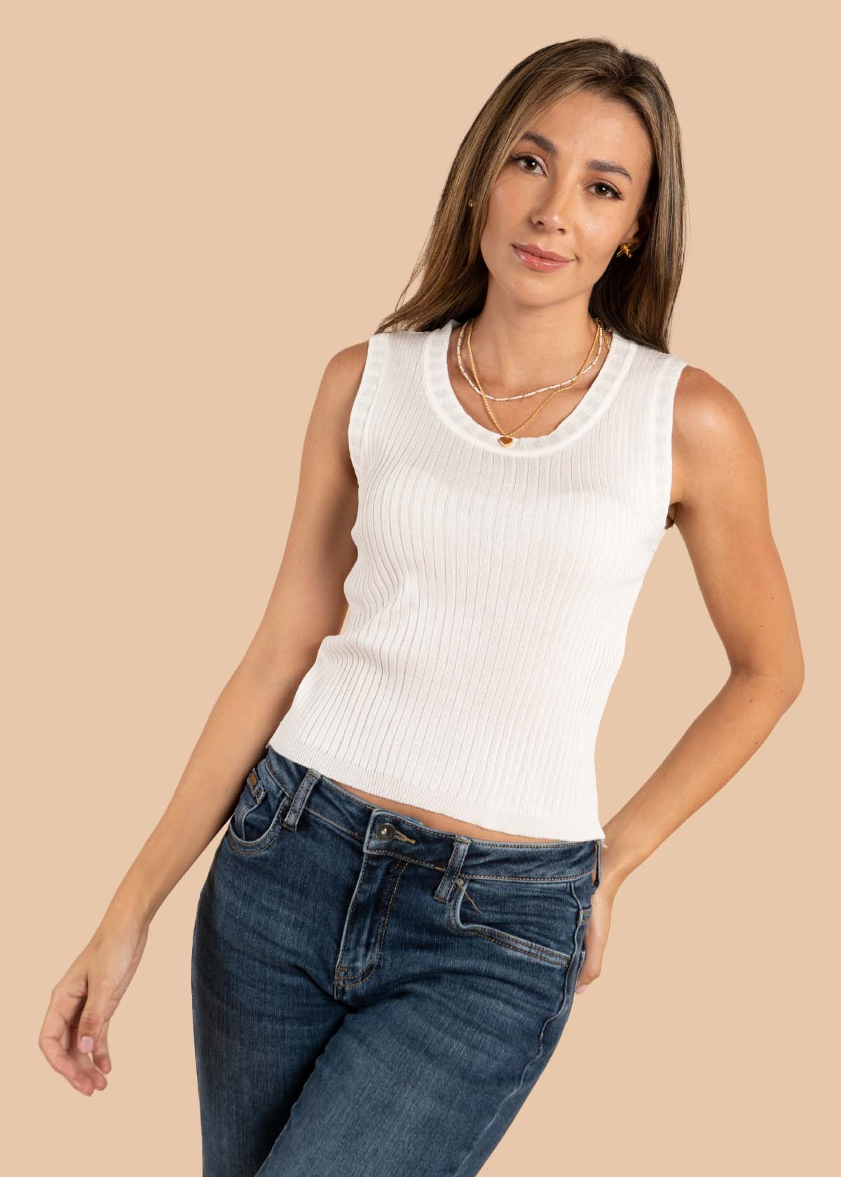 Camiseta color crema 105701