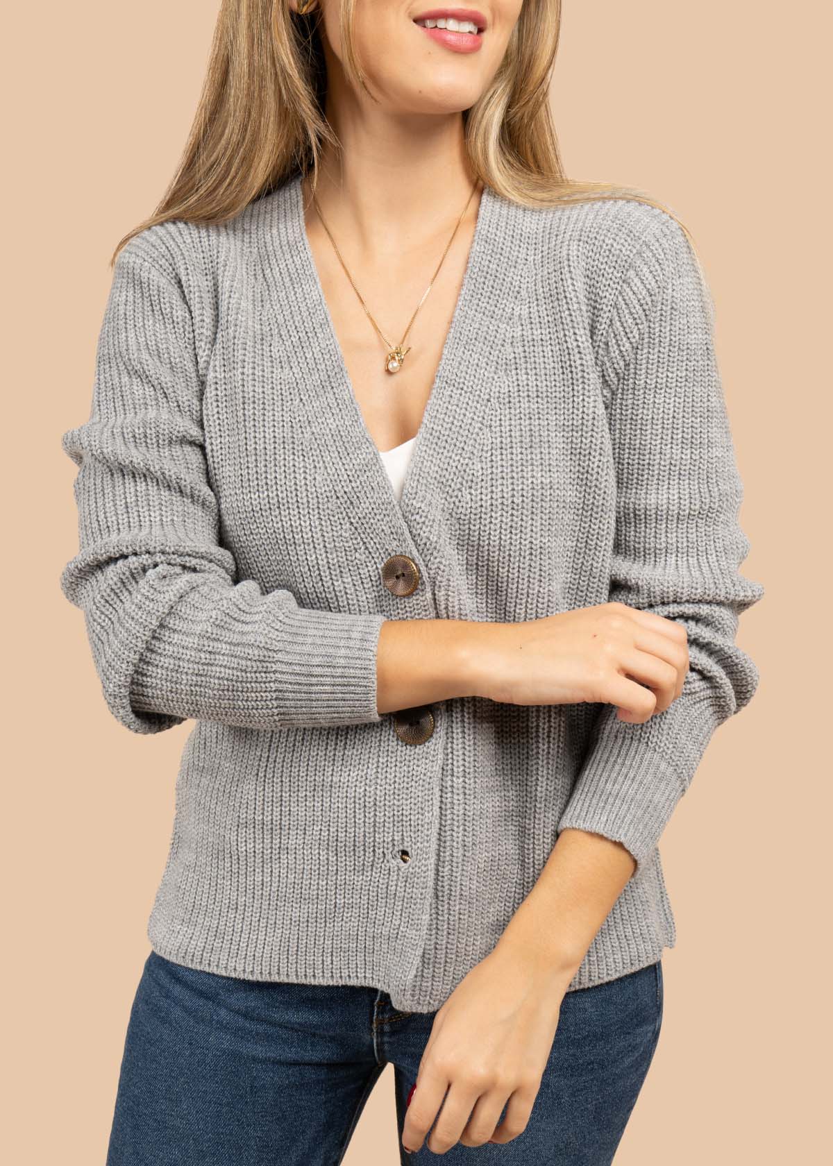Saco tejido color gris 105721