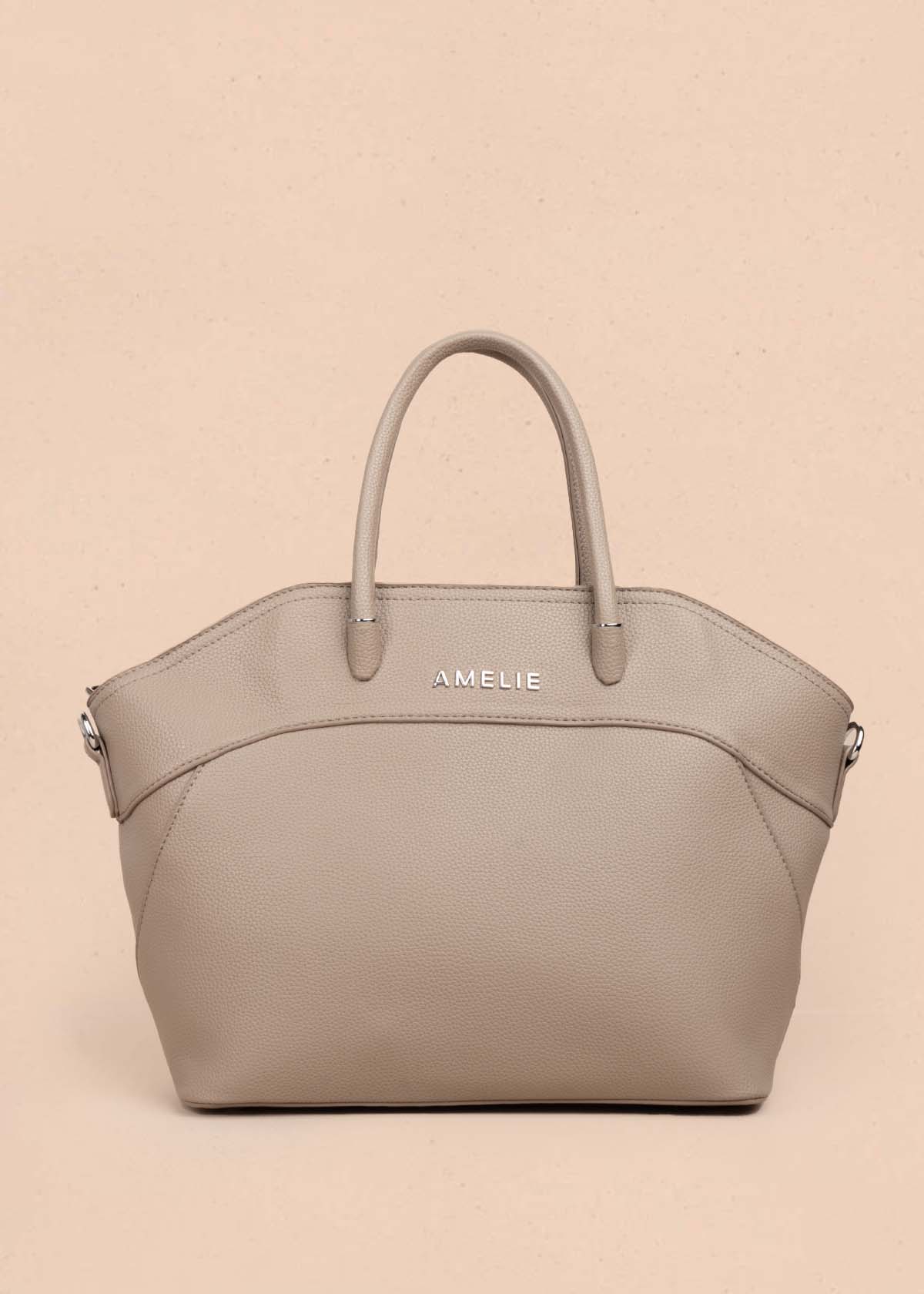 Bolso tipo cartera color taupe 105750