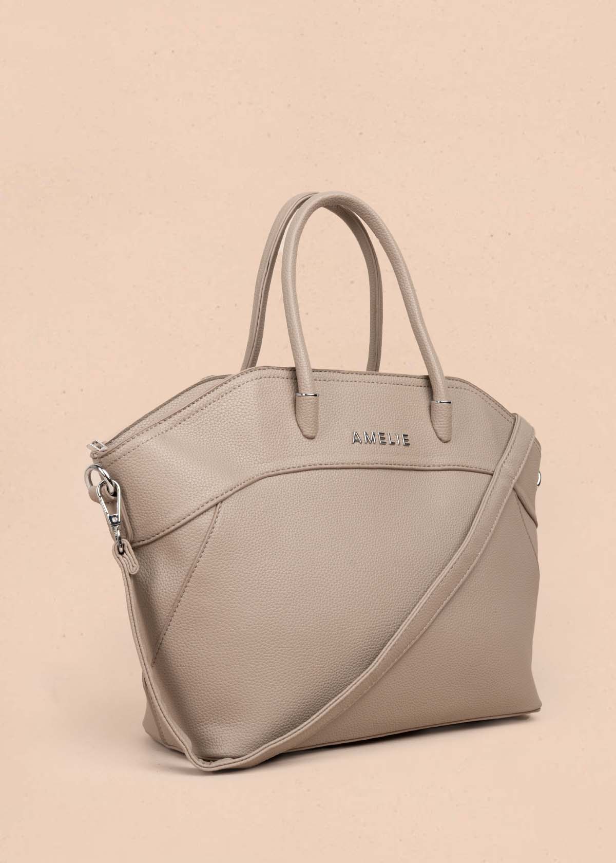 Bolso tipo cartera color taupe 105750