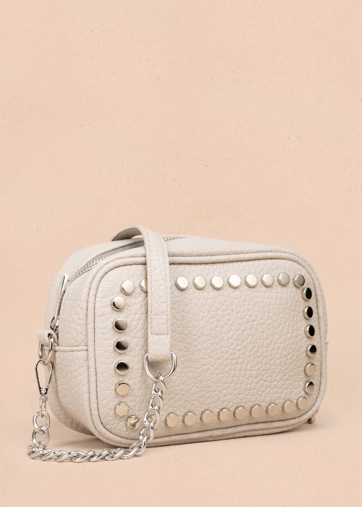 Bolso manos libres color gris con taches 105753