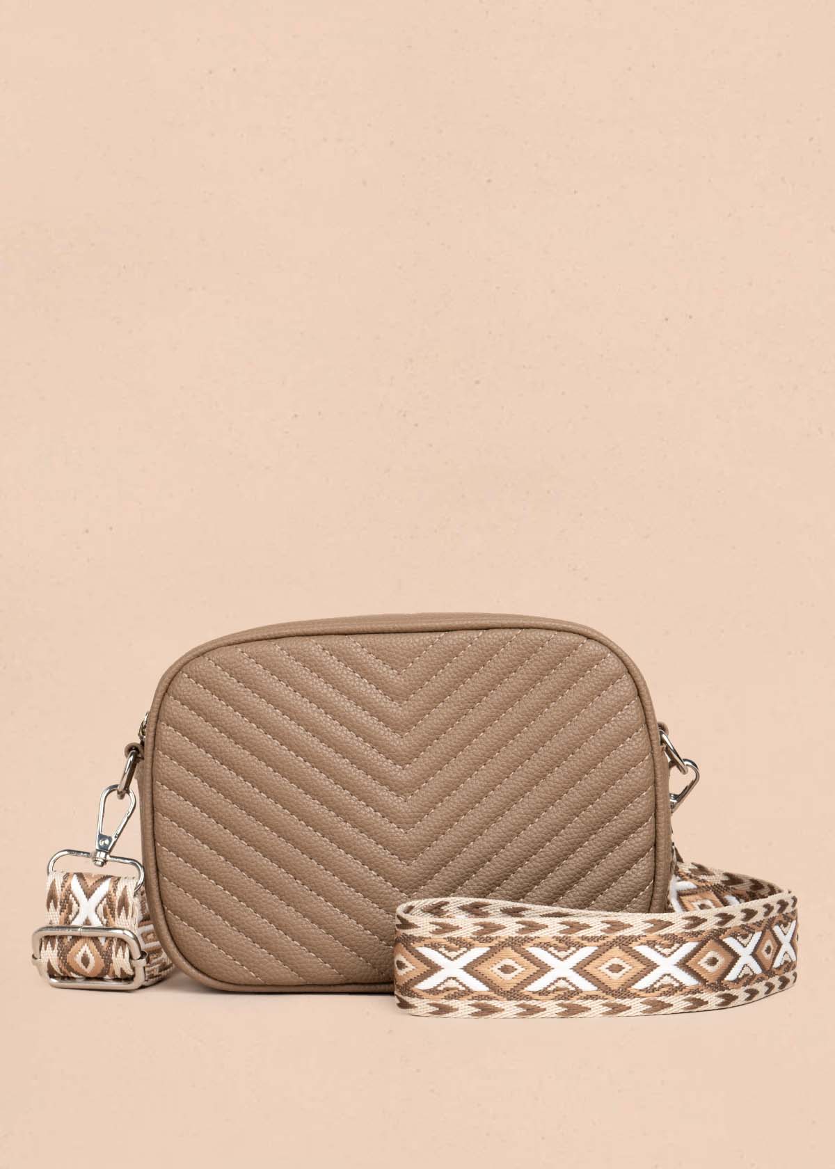 Bolso manos libres color taupe 105754