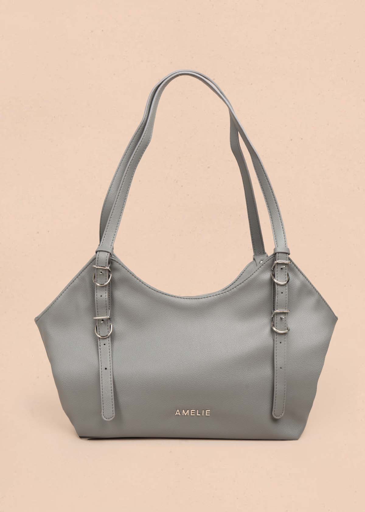 Bolso tipo shopping color gris 105757