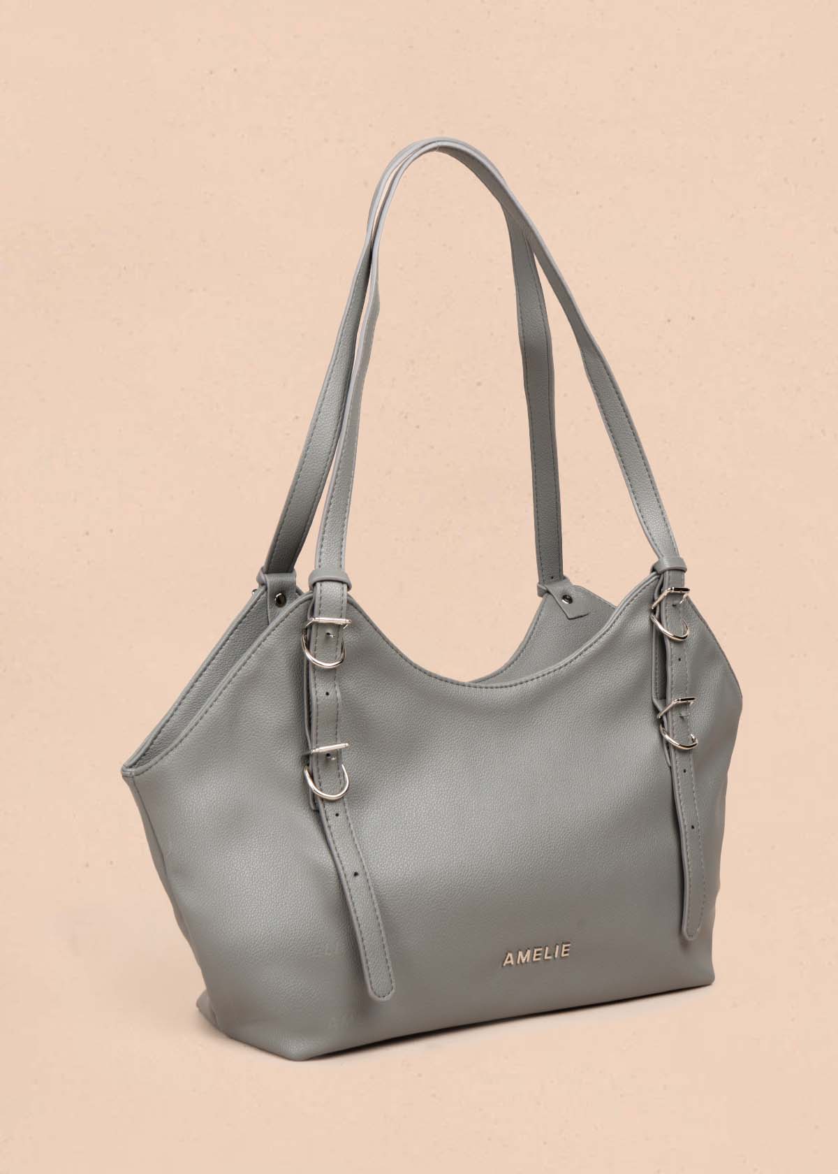 Bolso tipo shopping color gris 105757