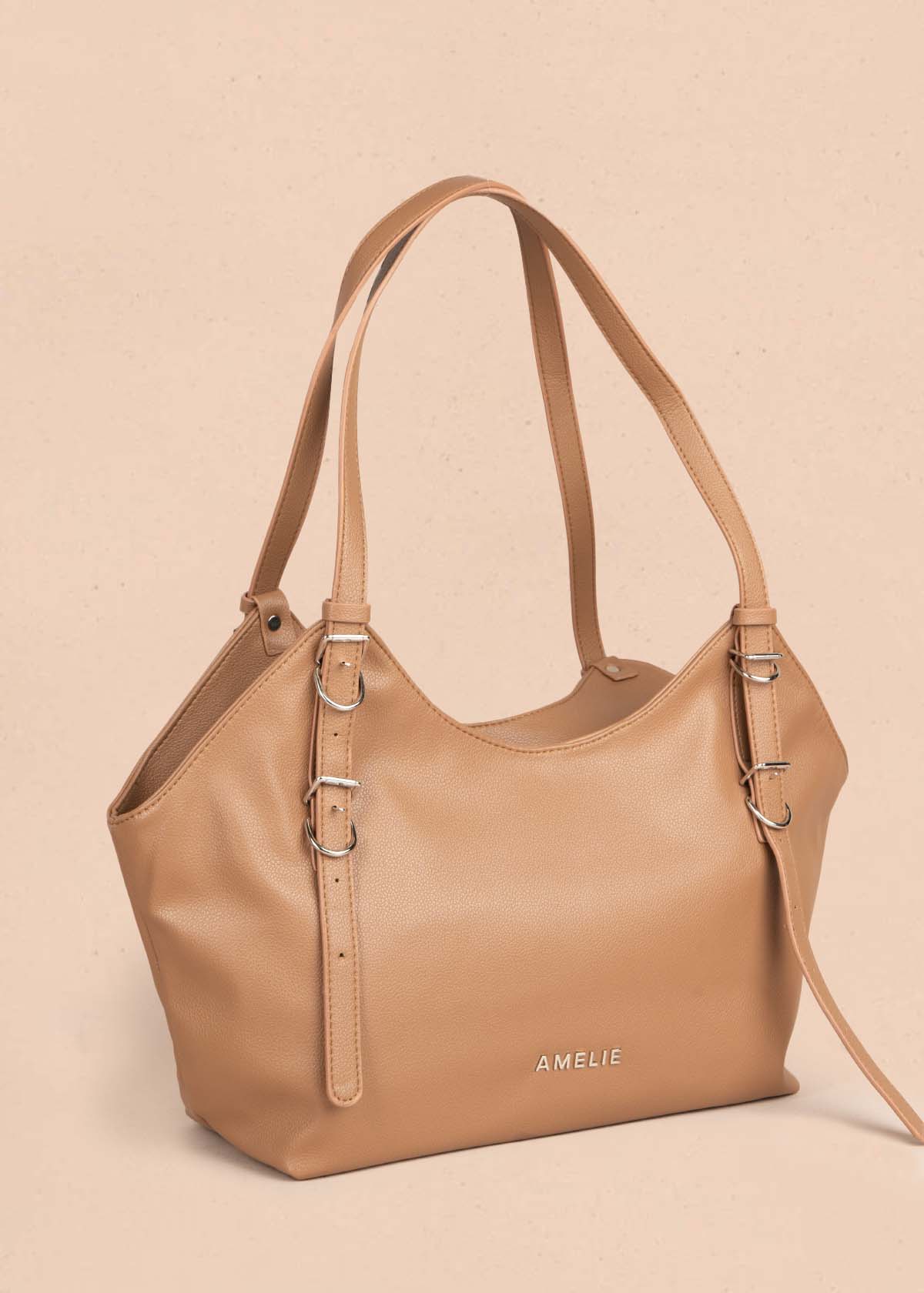 Bolso tipo shopping color nude 105757