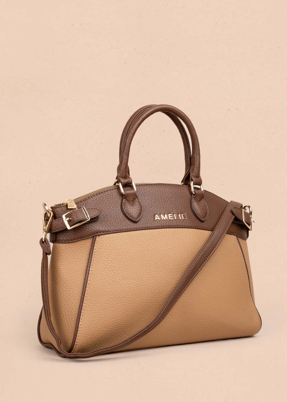 Bolso tipo cartera color camel 105770