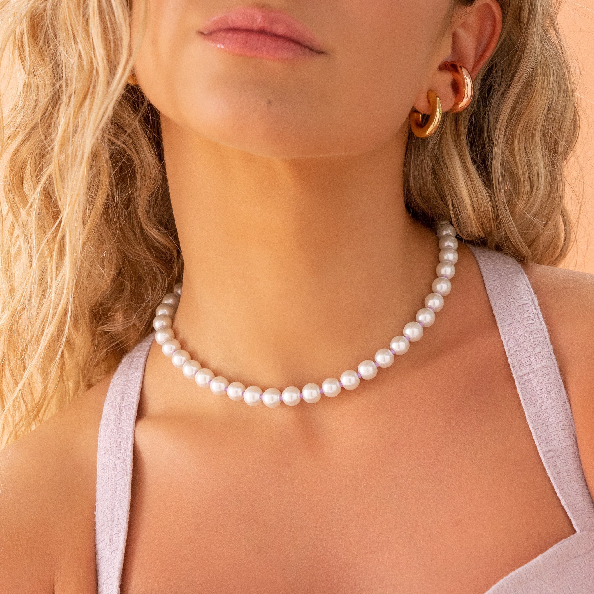 Collar Perlas + Aretes