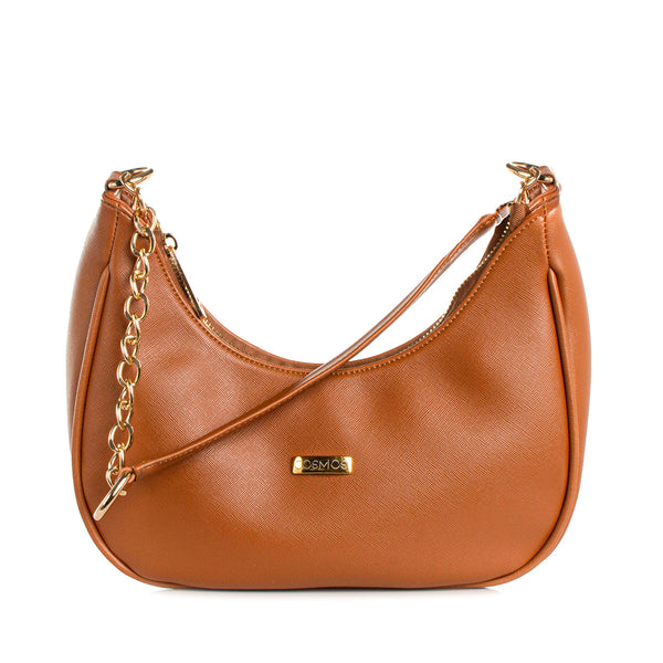 Bolso tipo bandolera color miel, para dama