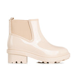 Botín para la lluvia en PVC color beige, para dama