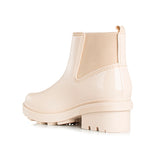 Botín para la lluvia en PVC color beige, para dama