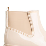 Botín para la lluvia en PVC color beige, para dama