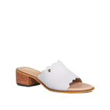 Sandalia de cuero color blanco, para dama