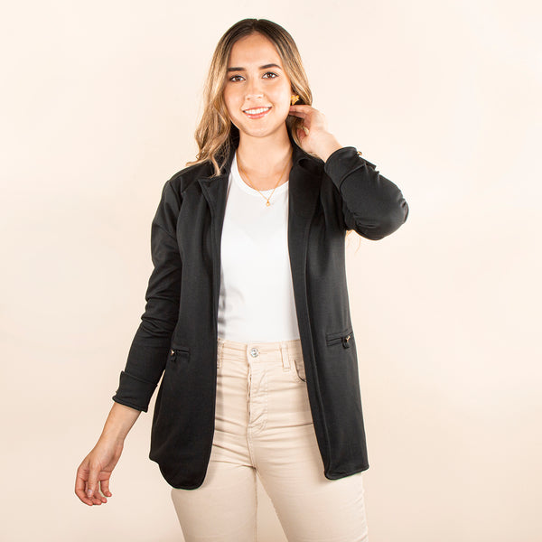 Cardigan color negro, para dama