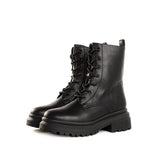 Botín estilo militar color negro, para dama