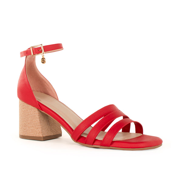 Sandalia color rojo, para dama