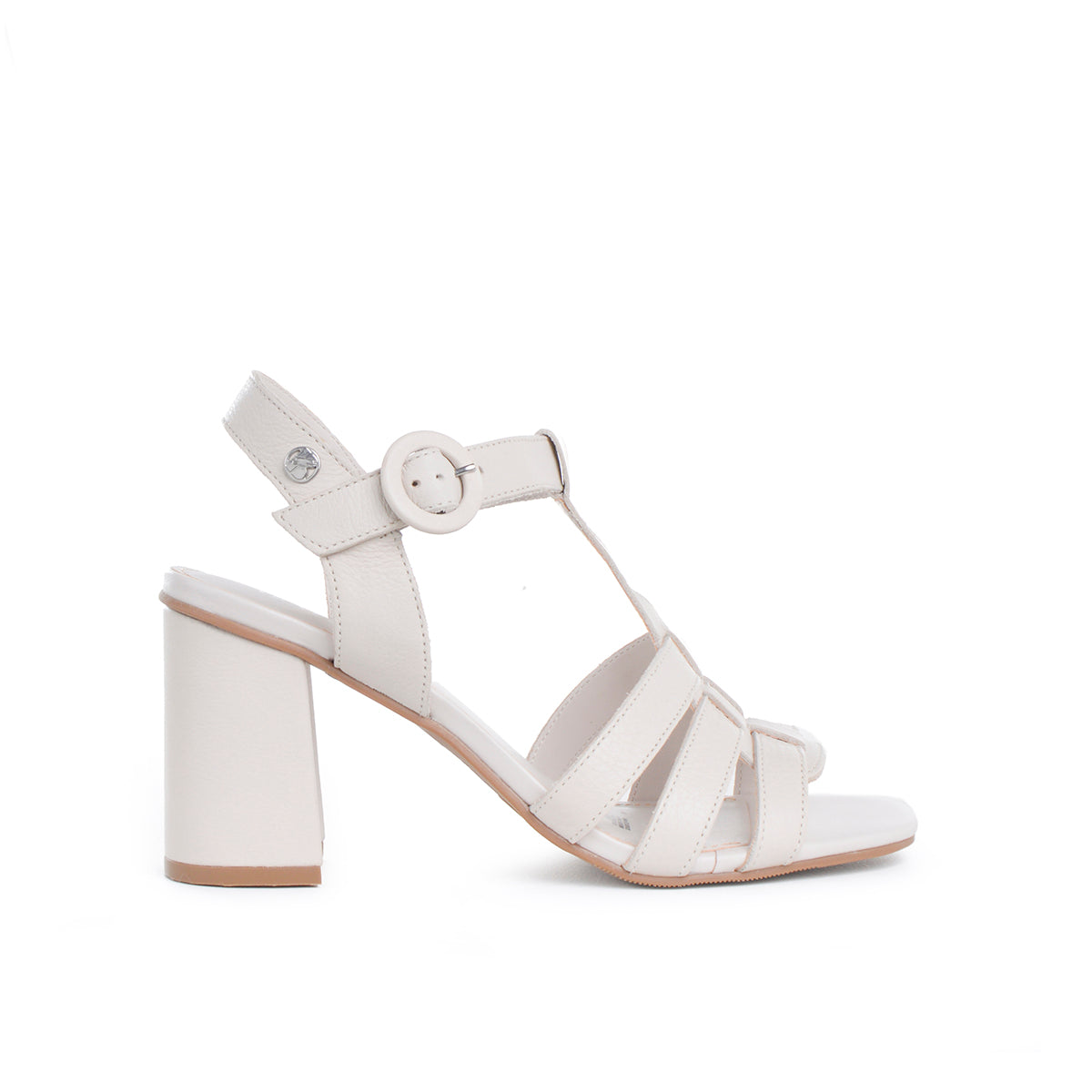 Sandalia tacon alto color blanco, para dama
