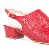 Trabilla de cuero color rojo, para dama