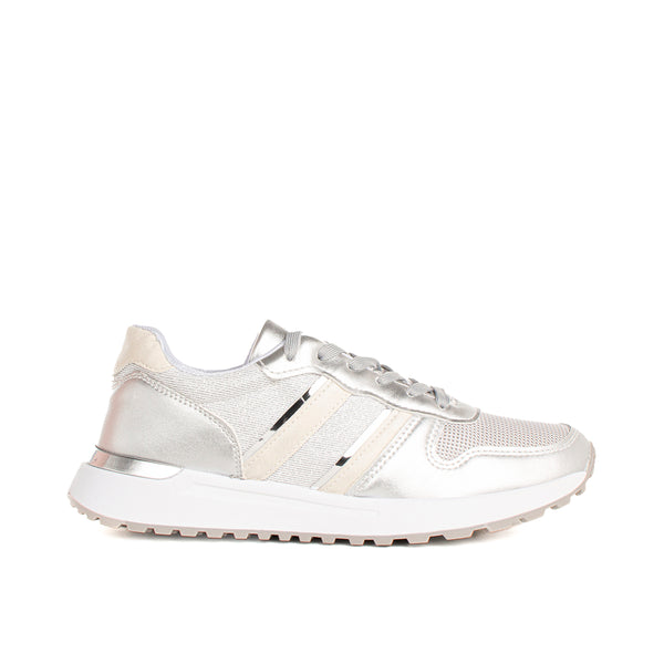 Deportivos color plata, para dama