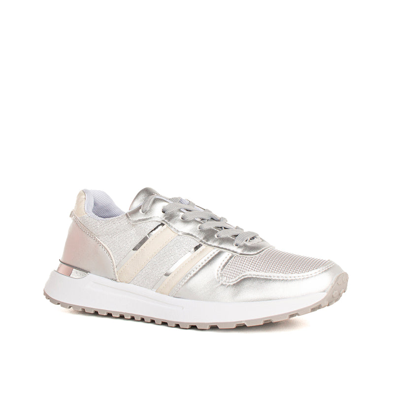 Deportivos color plata, para dama