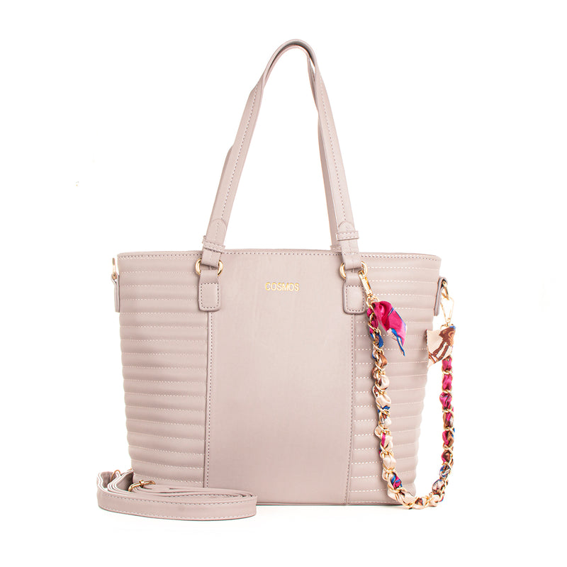 Bolso tipo shopping color lila, para dama